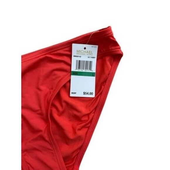 Michael Michael Kors Classic BikiniSwim Bottoms Size L Ruby Orange $54 NWT - Picture 3 of 3